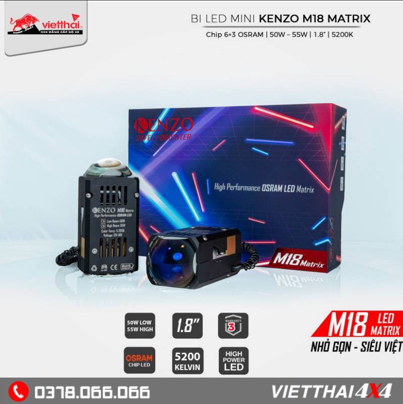 BI LED MINI KENZO M18 MATRIX - NHỎ GỌN SIÊU VIỆT
